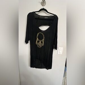 Black Top with Gold Skull Design